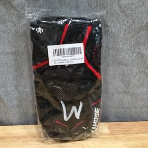 EXCEREY Sheepskin Motorcycle Gloves Black Red‎ Leather Padded Knuckle M KAHOSE